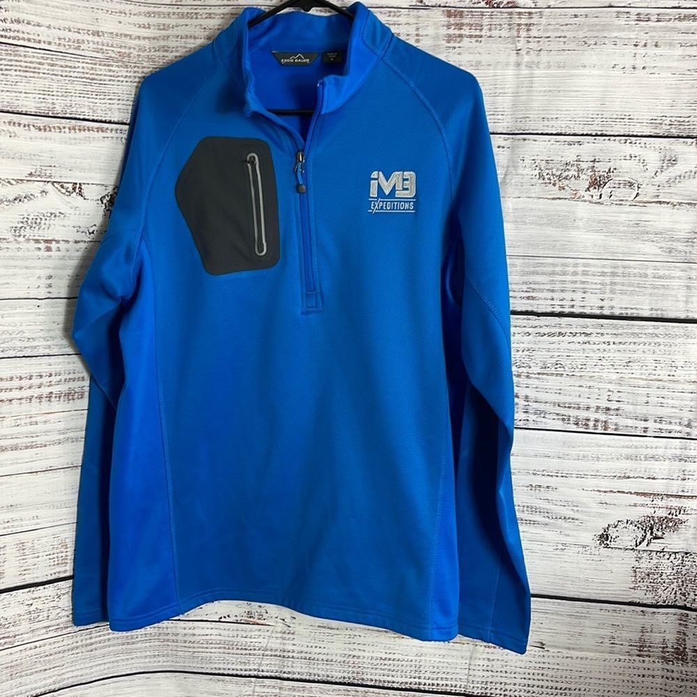 Eddie Bauer Sweatshirt Mens large IM3 Expeditions quarter Zip pullover outdoors